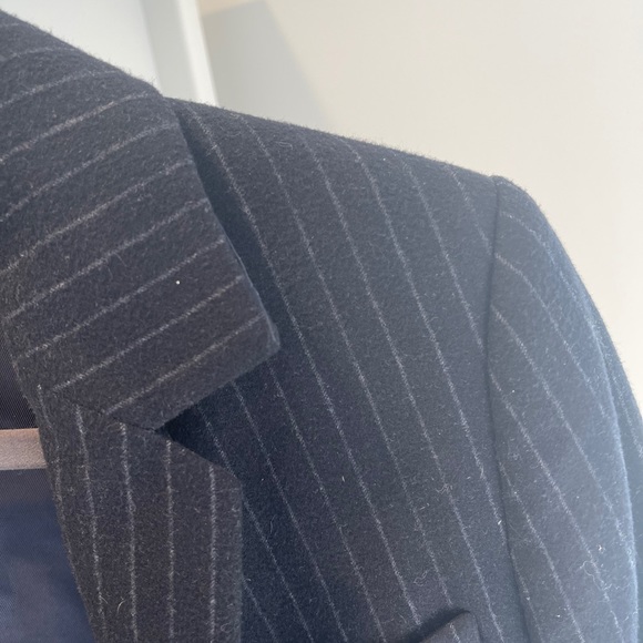 Zara woman blue wool stripe blazer - Picture 7 of 11